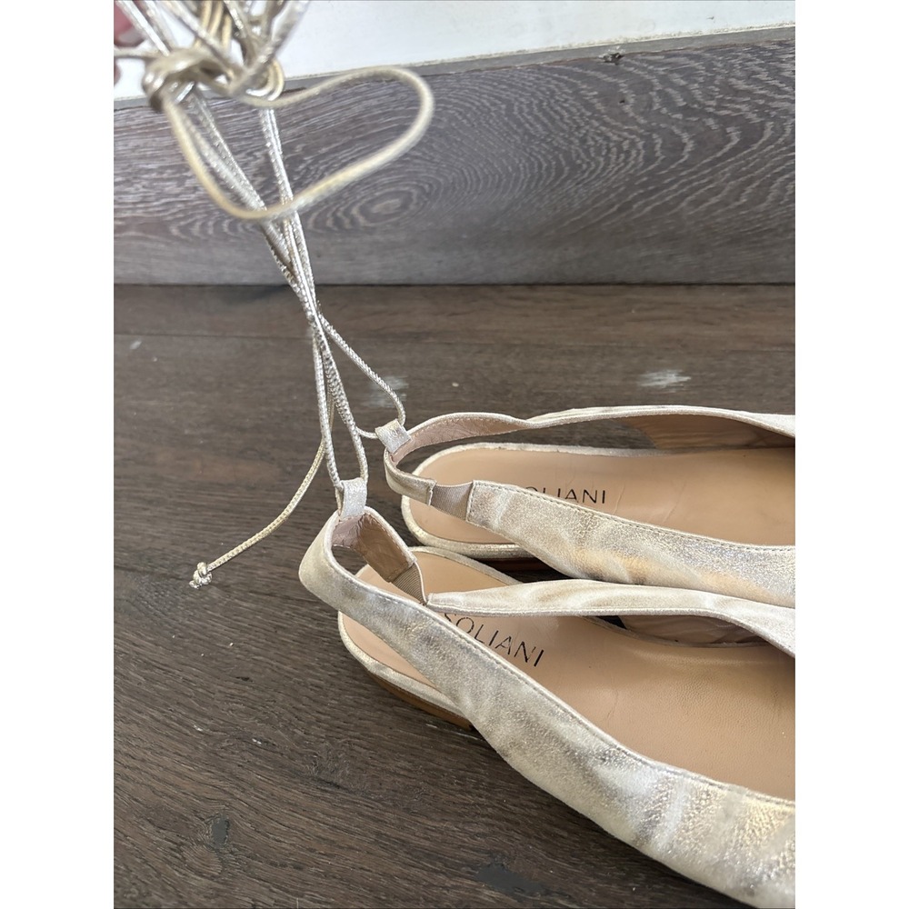 A. Soliani Metallic Flats Lace Up Size 40 Gold - Picture 4 of 9